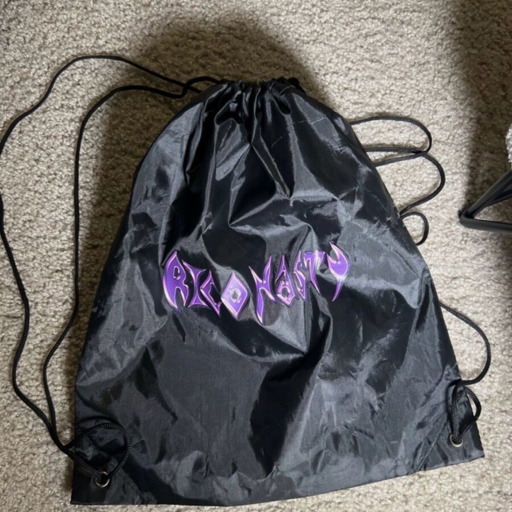 Brand new Rico Nasty drawstring backpack bag black